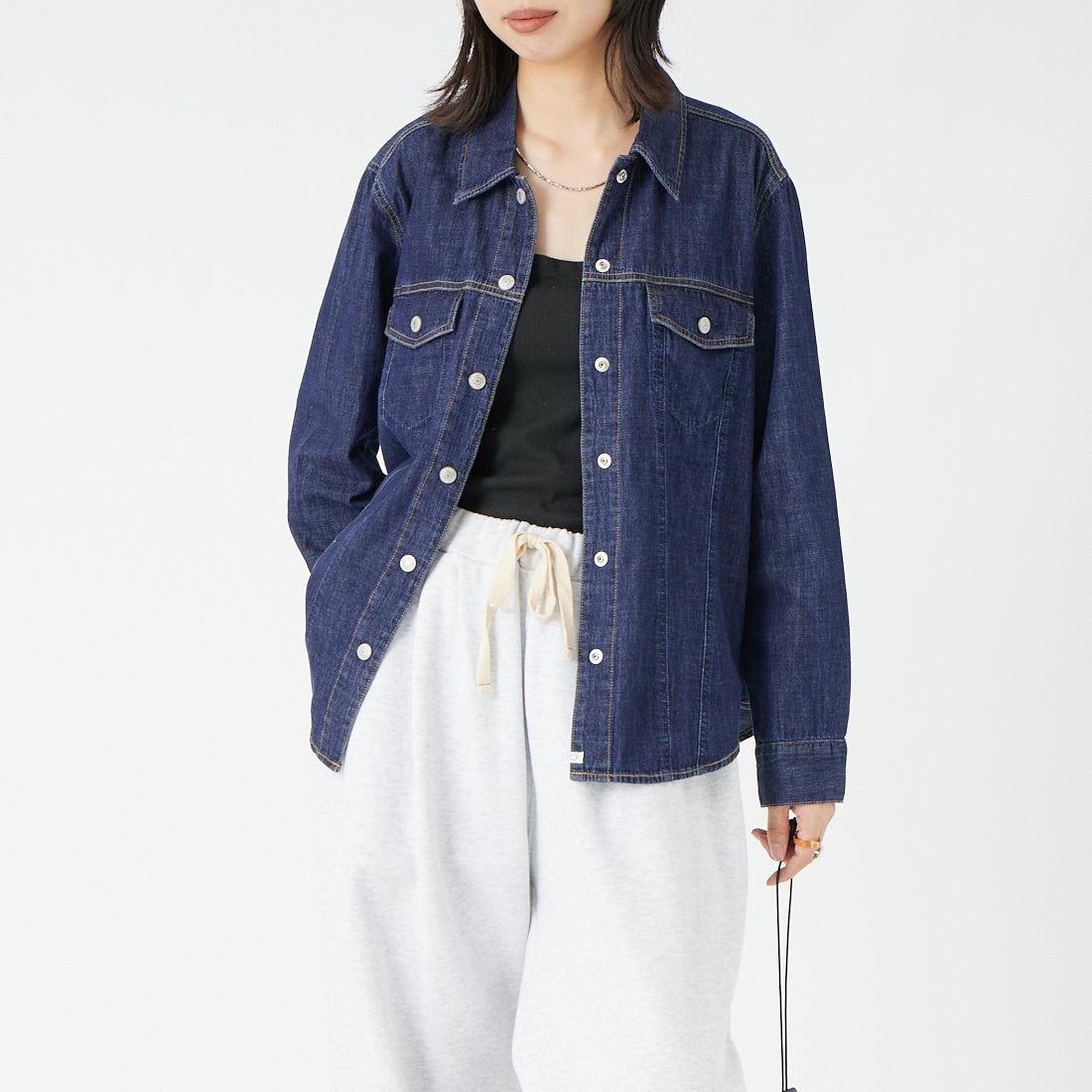 6292 MBLU &&モデル身長：162cm 着用サイズ：F&&