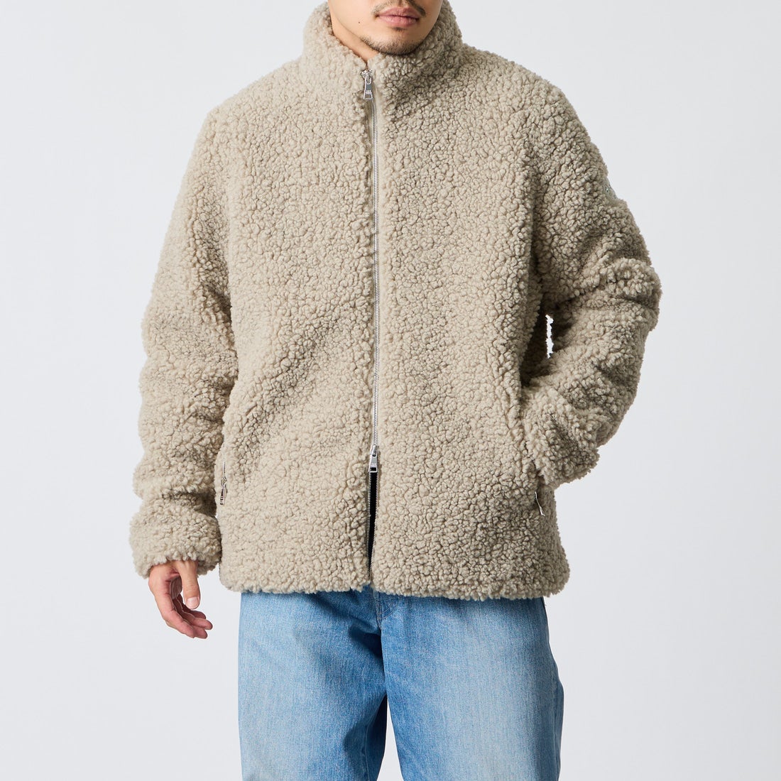 TATRAS [タトラス] 別注 GOLO スタンドカラーボアブルゾン [MCKA1180033968-JF] L.GRAY &&モデル身長：168cm 着用サイズ：3&&