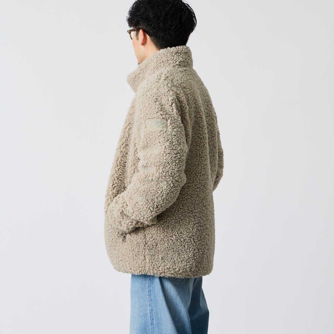 TATRAS [タトラス] 別注 GOLO スタンドカラーボアブルゾン [MCKA1180033968-JF] L.GRAY &&モデル身長：168cm 着用サイズ：3&&