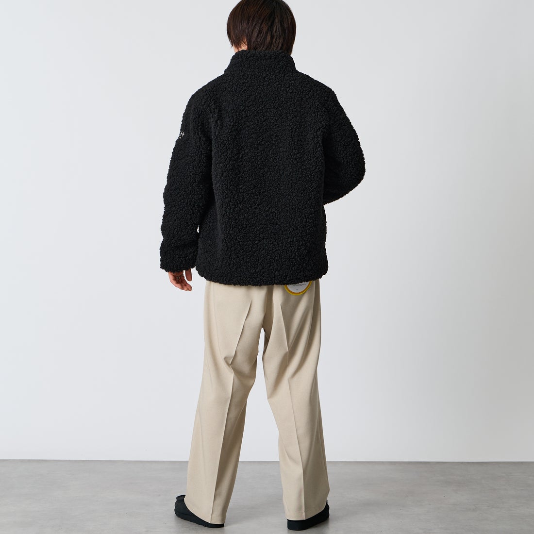 TATRAS [タトラス] 別注 GOLO スタンドカラーボアブルゾン [MCKA1180033968-JF] BLACK &&モデル身長：177cm 着用サイズ：3&&
