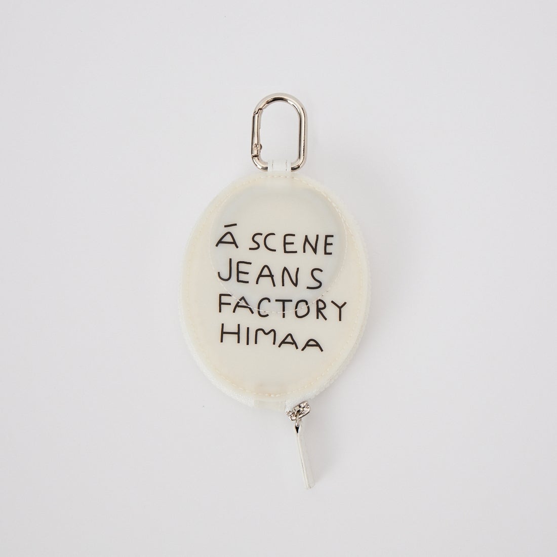 A SCENE [エーシーン] 別注 HIMAA×A SCENE カラビナ付きミニポーチ [HM04-007-JF] WHITE