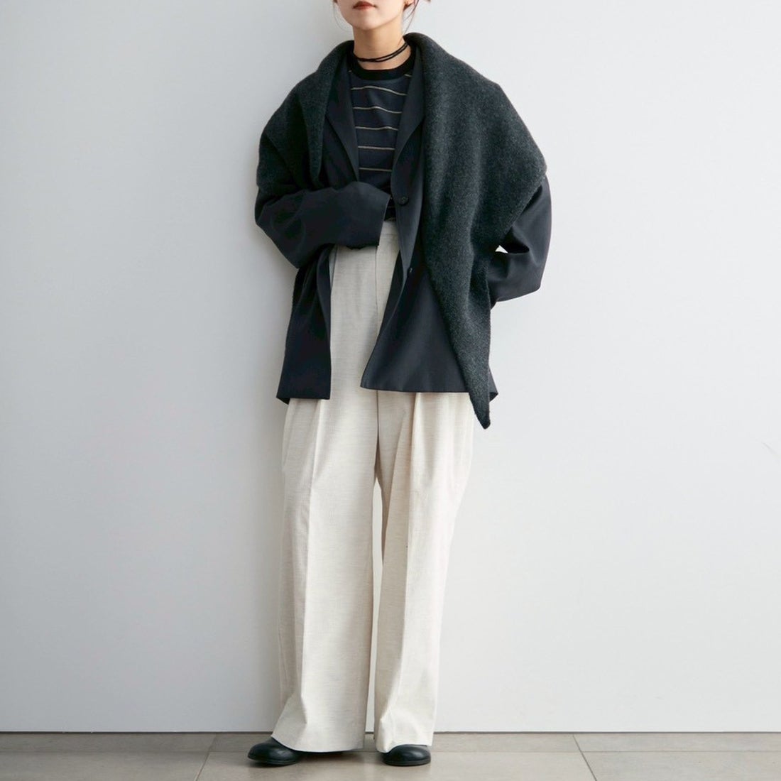 anuke [アンヌーク] ボーダールーズロングTシャツ [62620620] C/GRY