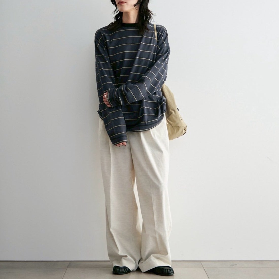 anuke [アンヌーク] ボーダールーズロングTシャツ [62620620] C/GRY