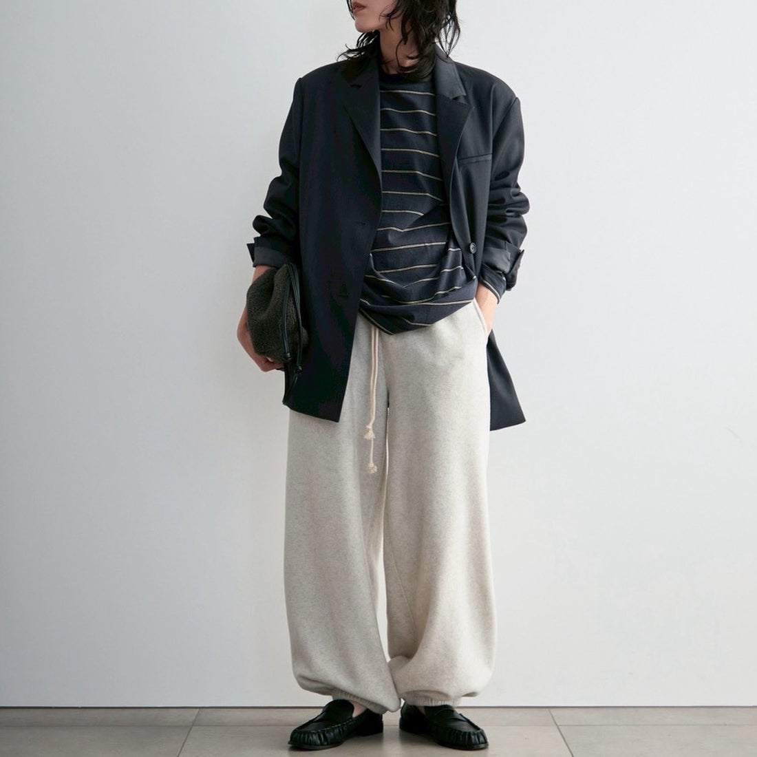 anuke [アンヌーク] ボーダールーズロングTシャツ [62620620] C/GRY