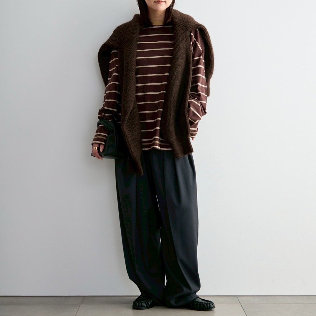 anuke [アンヌーク] ボーダールーズロングTシャツ [62620620] BRN