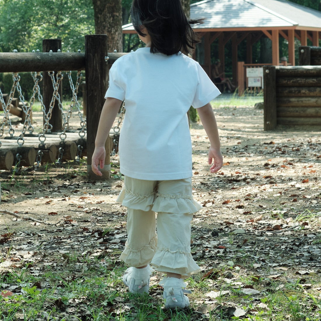 A SCENE [エーシーン] 別注 HIMAA×A SCENE ショートスリーブTシャツ [HM04-005-JF] WHITE A  &&モデル身長：100cm 着用サイズ：110&&