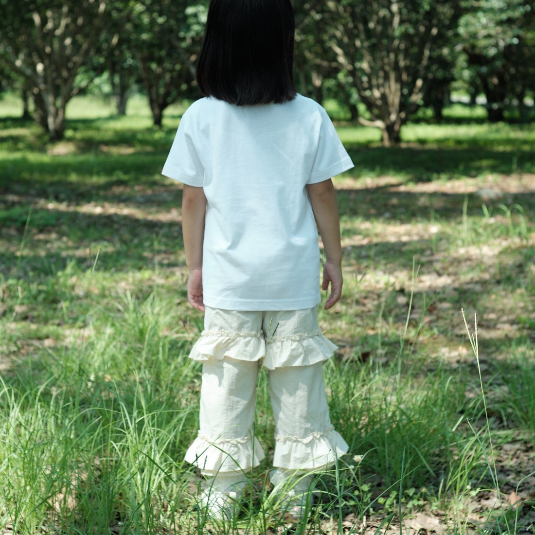 A SCENE [エーシーン] 別注 HIMAA×A SCENE ショートスリーブTシャツ [HM04-005-JF] WHITE A  &&モデル身長：100cm 着用サイズ：110&&
