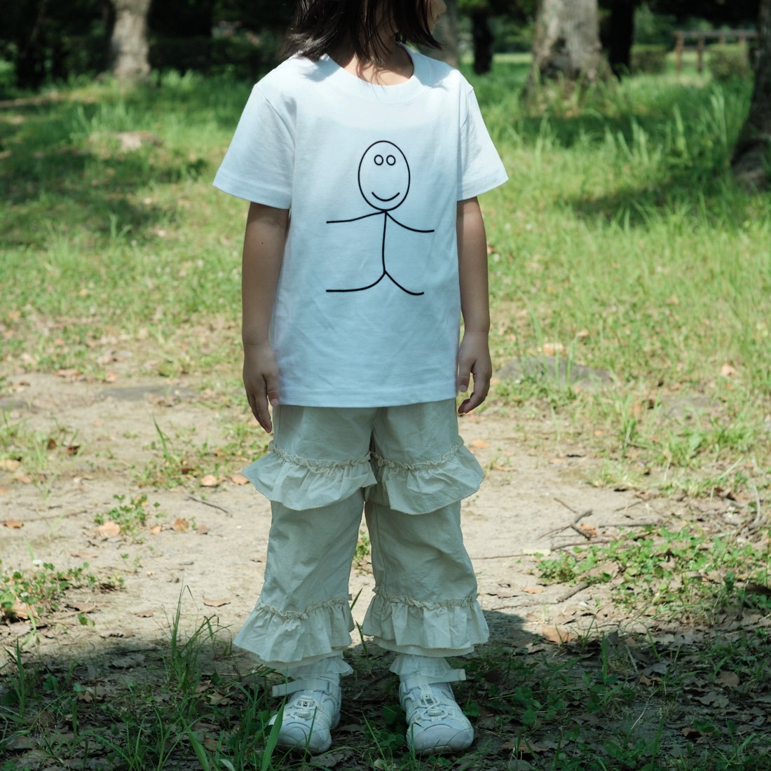 A SCENE [エーシーン] 別注 HIMAA×A SCENE ショートスリーブTシャツ [HM04-005-JF] WHITE A  &&モデル身長：100cm 着用サイズ：110&&
