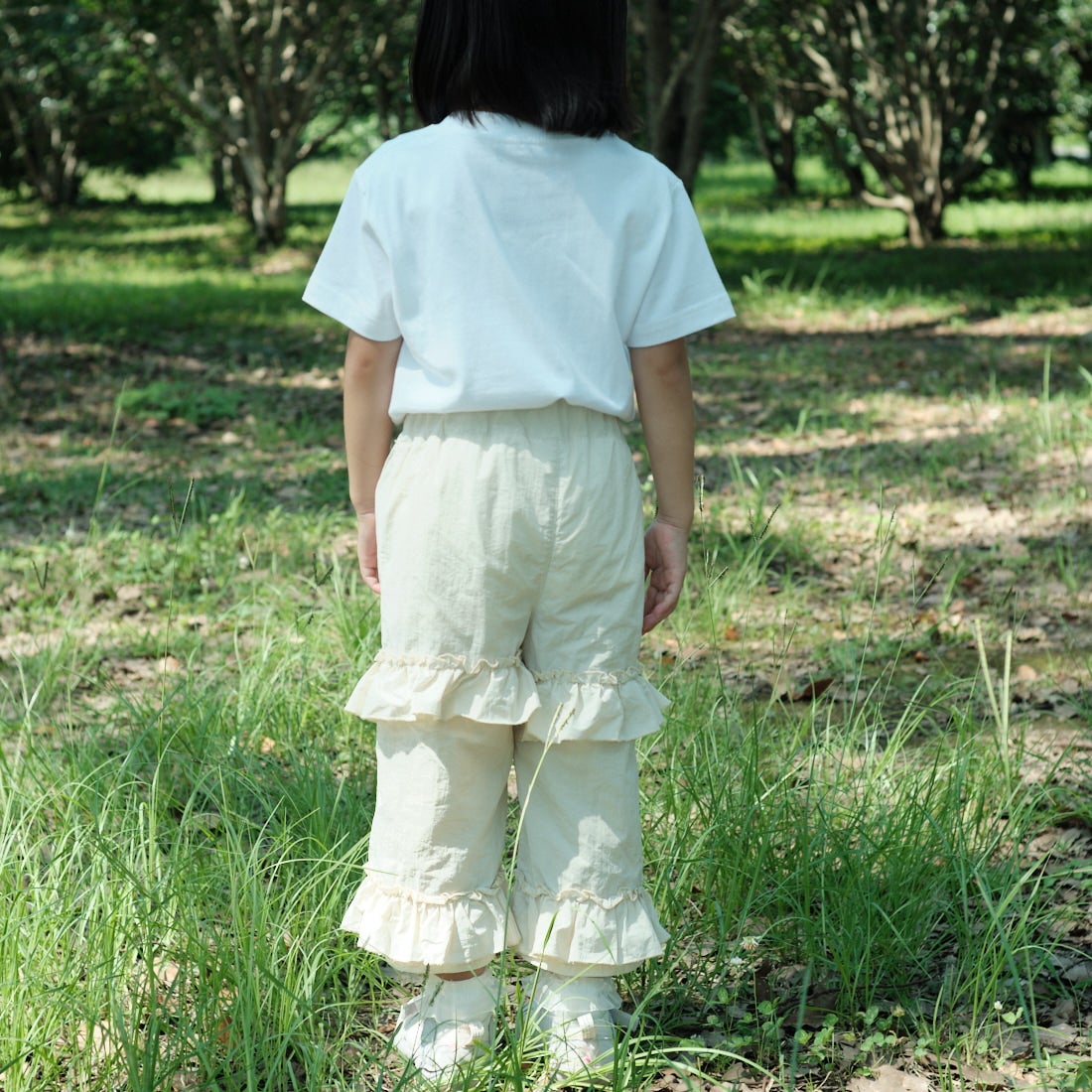 A SCENE [エーシーン] 別注 HIMAA×A SCENE ショートスリーブTシャツ [HM04-005-JF] WHITE A  &&モデル身長：100cm 着用サイズ：110&&