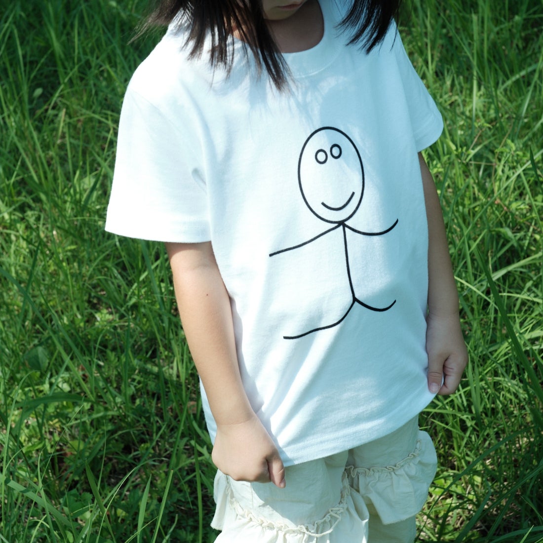 A SCENE [エーシーン] 別注 HIMAA×A SCENE ショートスリーブTシャツ [HM04-005-JF] WHITE A  &&モデル身長：100cm 着用サイズ：110&&