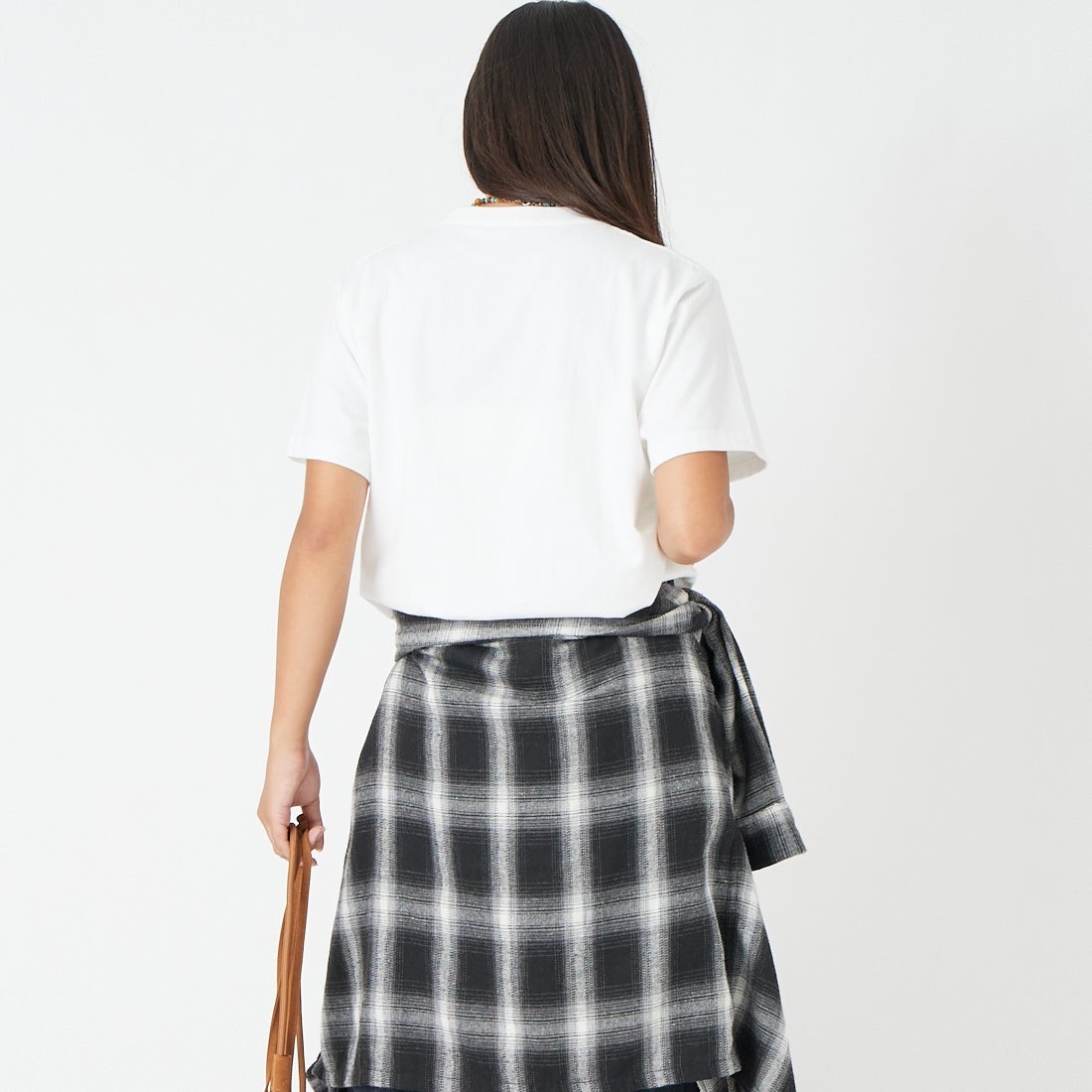 A SCENE [エーシーン] 別注 HIMAA×A SCENE ショートスリーブTシャツ [HM04-005-JF] WHITE A &&モデル身長：162cm 着用サイズ：S&&