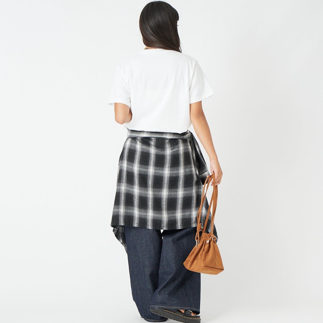 A SCENE [エーシーン] 別注 HIMAA×A SCENE ショートスリーブTシャツ [HM04-005-JF] WHITE A &&モデル身長：162cm 着用サイズ：S&&