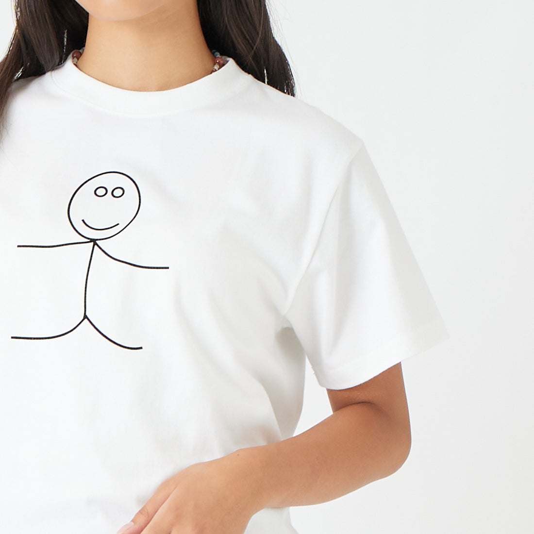 A SCENE [エーシーン] 別注 HIMAA×A SCENE ショートスリーブTシャツ [HM04-005-JF] WHITE A &&モデル身長：162cm 着用サイズ：S&&