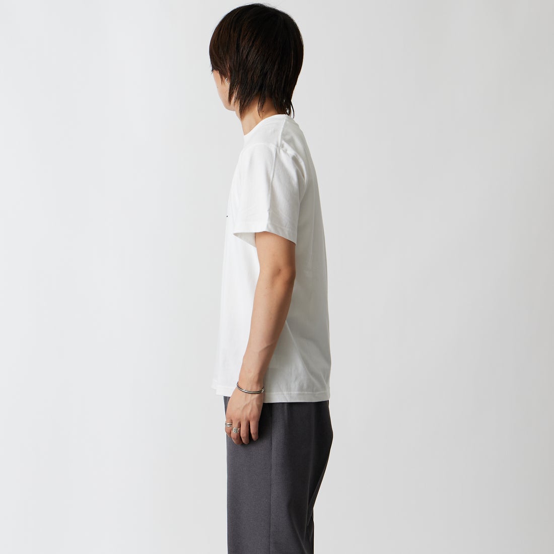 A SCENE [エーシーン] 別注 HIMAA×A SCENE ショートスリーブTシャツ [HM04-005-JF] WHITE A &&モデル身長：177cm 着用サイズ：M&&