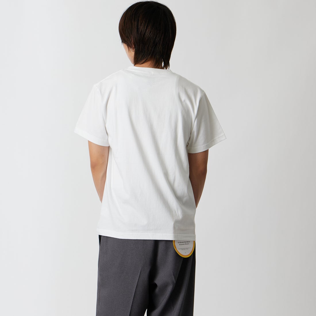 A SCENE [エーシーン] 別注 HIMAA×A SCENE ショートスリーブTシャツ [HM04-005-JF] WHITE A &&モデル身長：177cm 着用サイズ：M&&