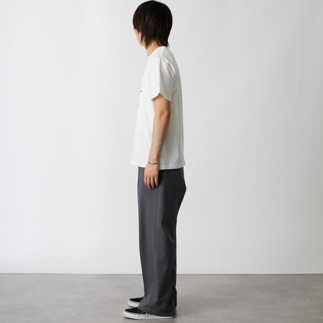A SCENE [エーシーン] 別注 HIMAA×A SCENE ショートスリーブTシャツ [HM04-005-JF] WHITE A &&モデル身長：177cm 着用サイズ：M&&