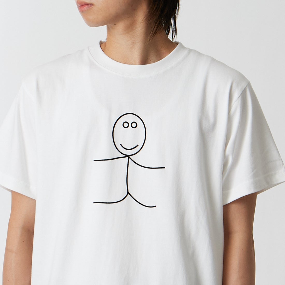 A SCENE [エーシーン] 別注 HIMAA×A SCENE ショートスリーブTシャツ [HM04-005-JF] WHITE A &&モデル身長：177cm 着用サイズ：M&&