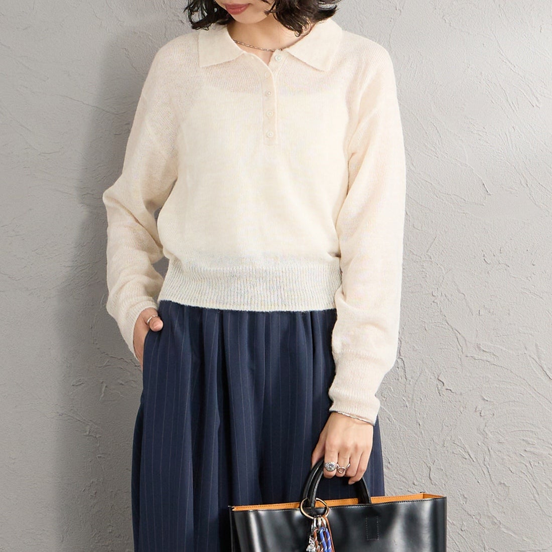 予約商品】Health knit [ヘルスニット] 別注 モヘアブレンドポロニット