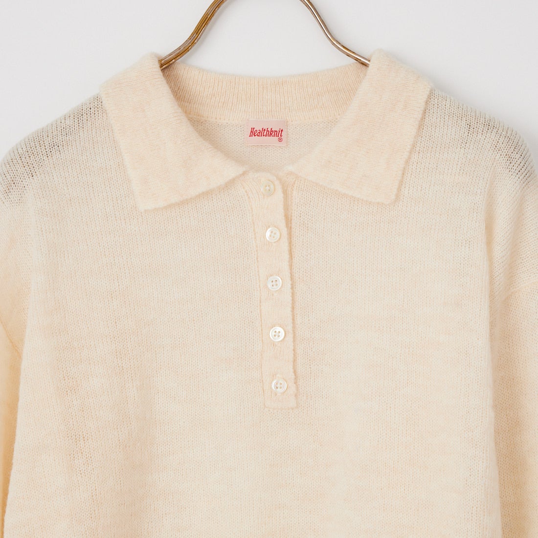 Health knit [ヘルスニット] 別注 モヘアブレンドポロニット [HR26F-L463IN-JF] OFF WHITE