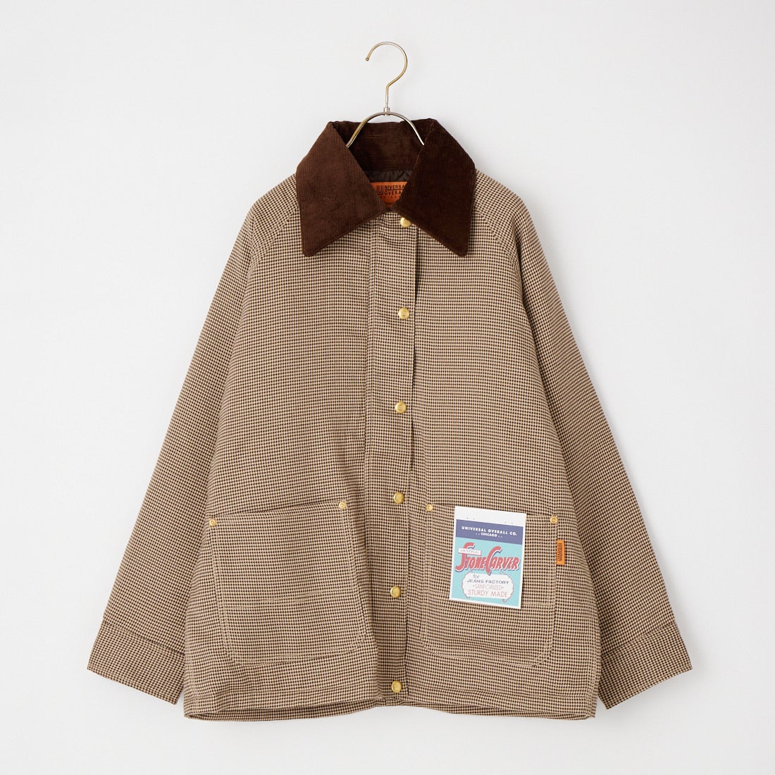 UNIVERSAL OVERALL [ユニバーサルオーバーオール] 別注 中綿入り チェック柄カバーオールジャケット [U2632496IN-JF] BEIGE