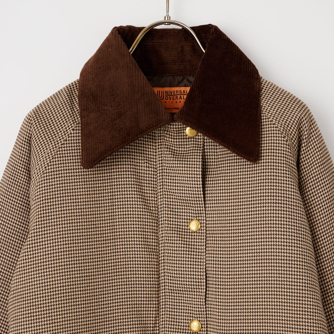 UNIVERSAL OVERALL [ユニバーサルオーバーオール] 別注 中綿入り チェック柄カバーオールジャケット [U2632496IN-JF] BEIGE