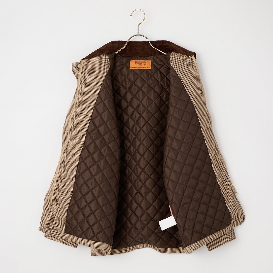 UNIVERSAL OVERALL [ユニバーサルオーバーオール] 別注 中綿入り チェック柄カバーオールジャケット [U2632496IN-JF] BEIGE