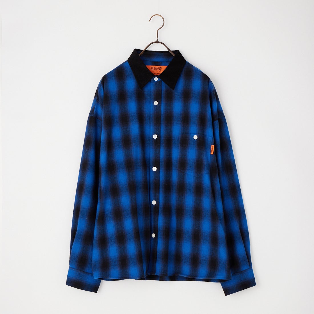 UNIVERSAL OVERALL [ユニバーサルオーバーオール] チェック柄 パジャマシャツ [U2611100IN-JF] BLUE