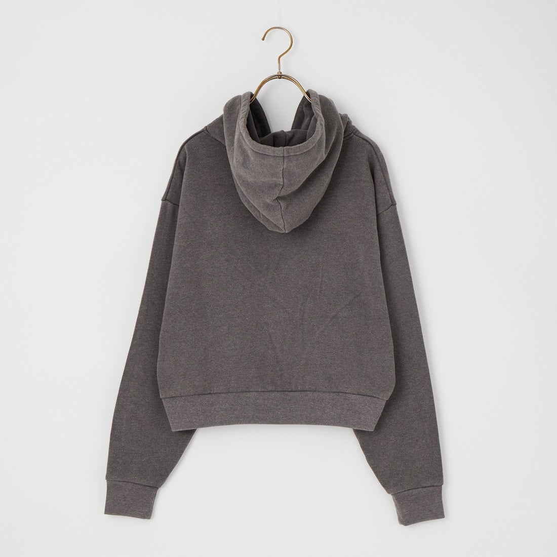 Health knit [ヘルスニット] 別注 ショート丈 ブリーチ加工ジップパーカー [HR26F-L465IN-JF] FADE BLACK