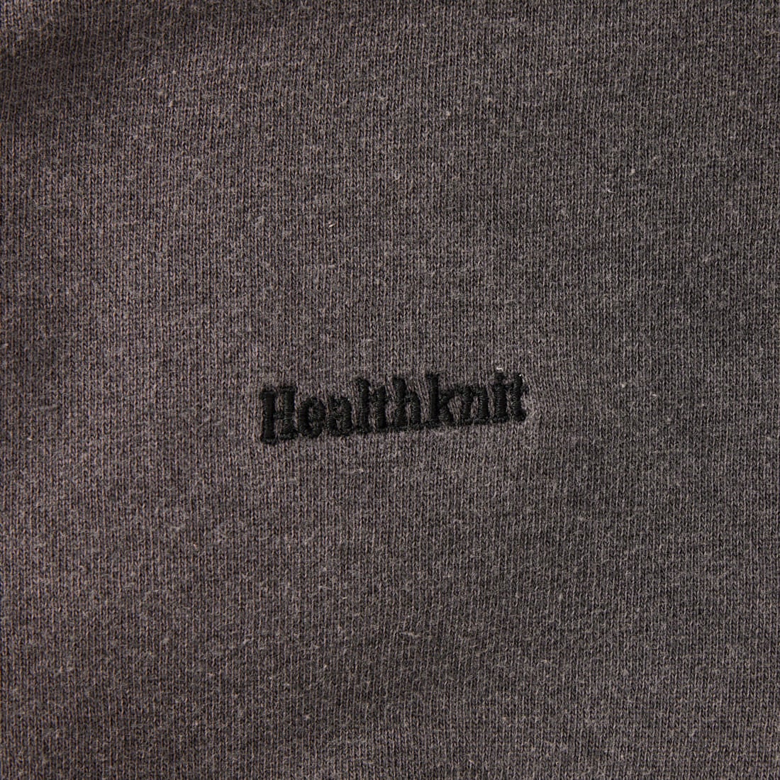 Health knit [ヘルスニット] 別注 ショート丈 ブリーチ加工ジップパーカー [HR26F-L465IN-JF] FADE BLACK