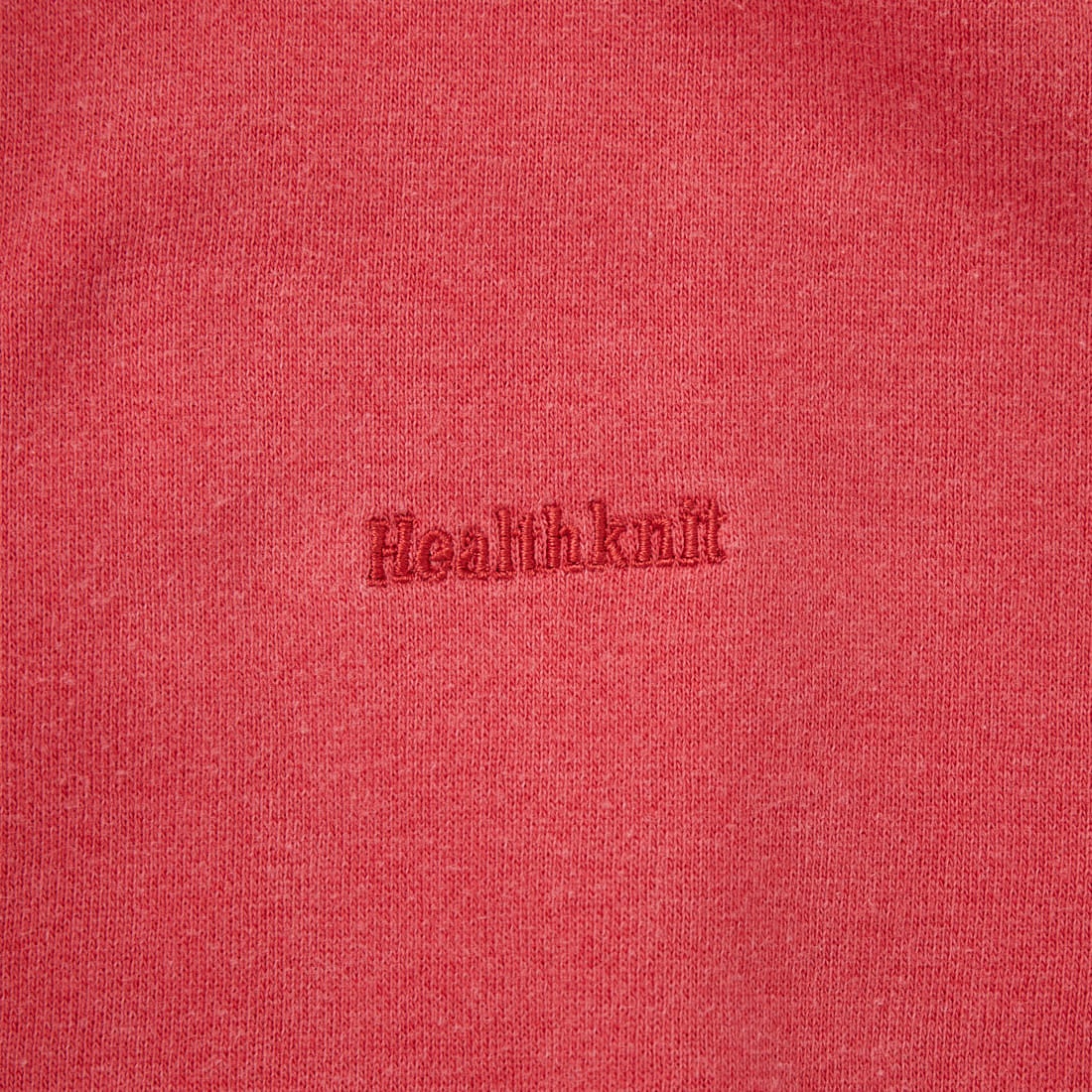 Health knit [ヘルスニット] 別注 ショート丈 ブリーチ加工ジップパーカー [HR26F-L465IN-JF] RED
