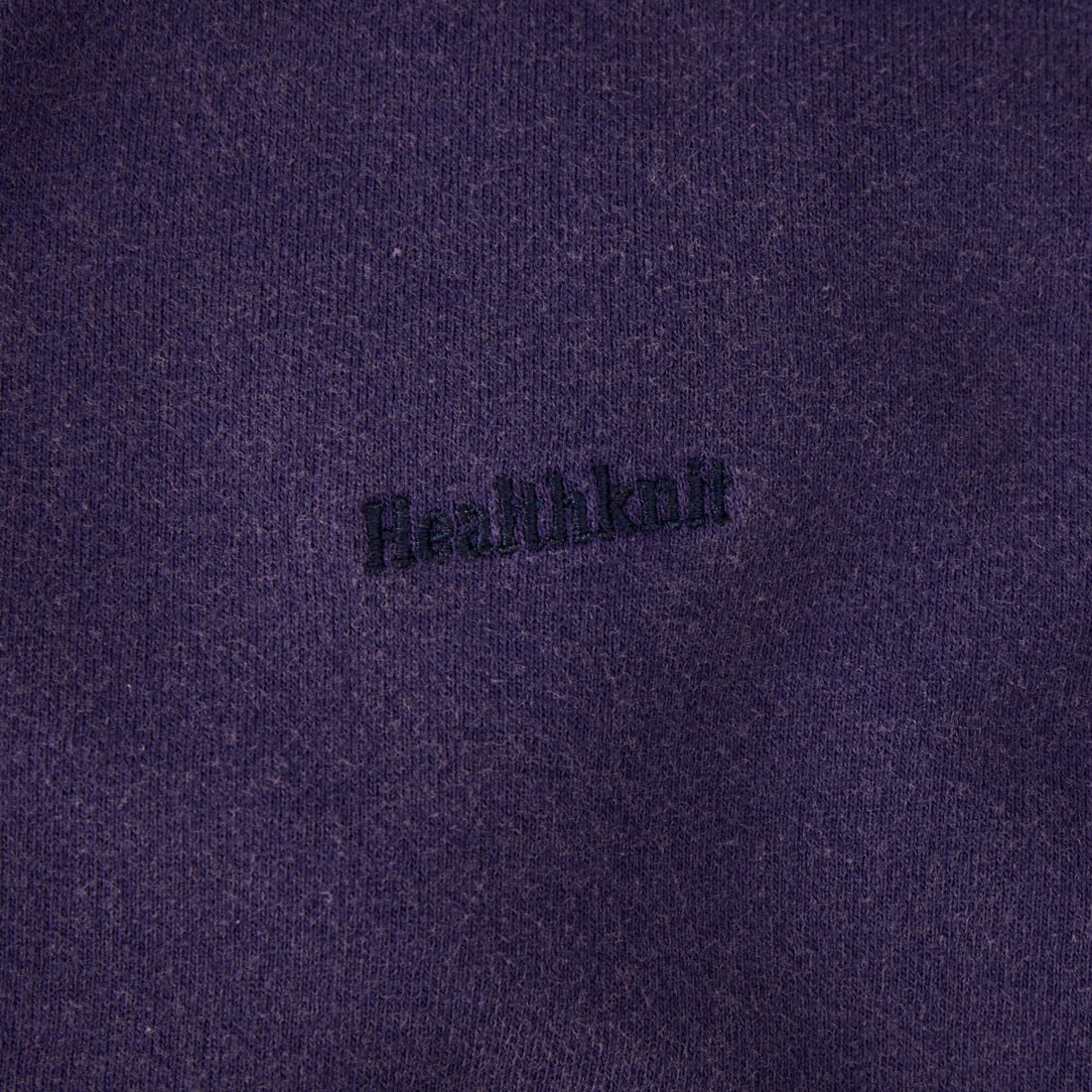 Health knit [ヘルスニット] 別注 ショート丈 ブリーチ加工ジップパーカー [HR26F-L465IN-JF] NAVY