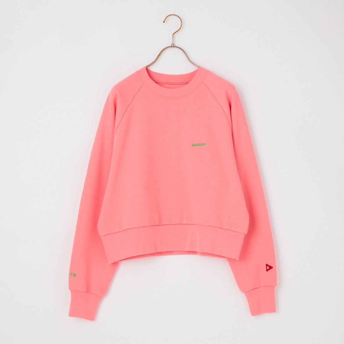 Health knit [ヘルスニット] 別注 ショート丈 クラシックラグランスリーブスウェット [HR26F-L464IN-JF] PINK