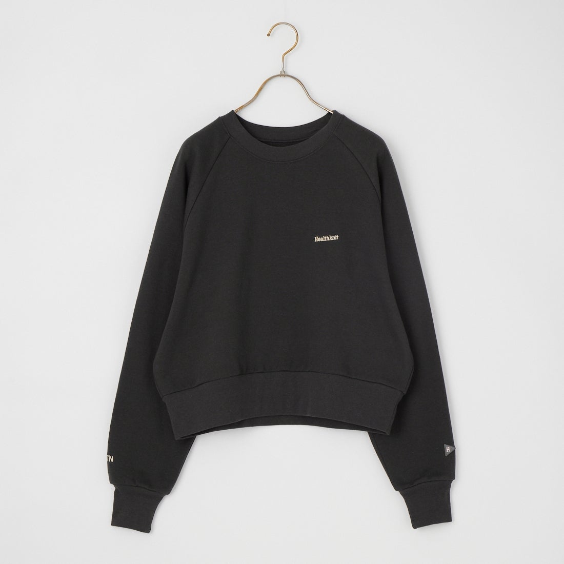 Health knit [ヘルスニット] 別注 ショート丈 クラシックラグランスリーブスウェット [HR26F-L464IN-JF] FADE BLACK