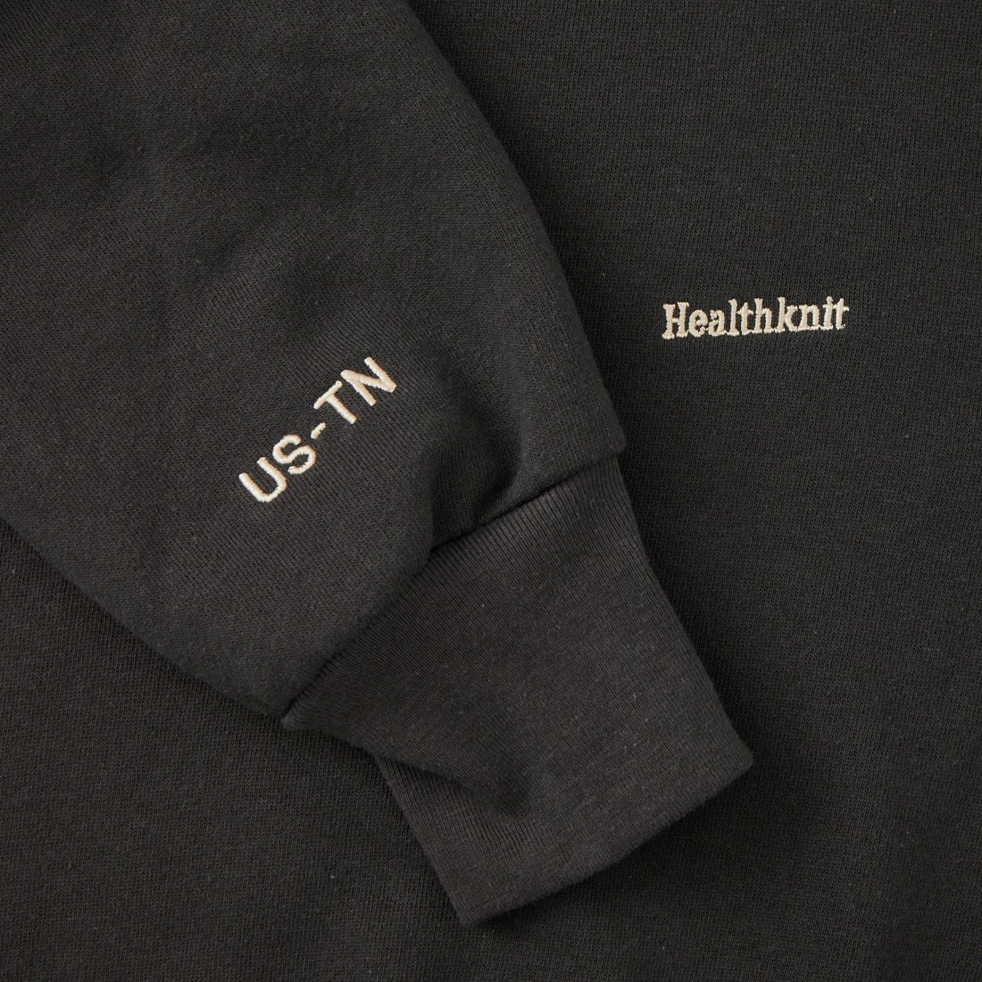 Health knit [ヘルスニット] 別注 ショート丈 クラシックラグランスリーブスウェット [HR26F-L464IN-JF] FADE BLACK
