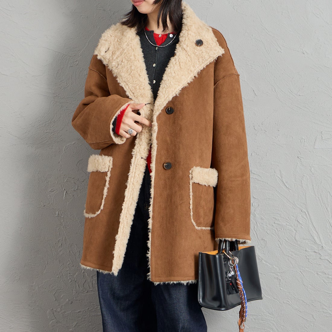 BROWN &&モデル身長：162cm 着用サイズ：F&&