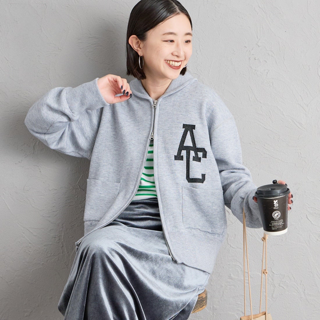 ﾓｸｸﾞﾚｰ&&モデル身長：150cm 着用サイズ：ONE SIZE&&