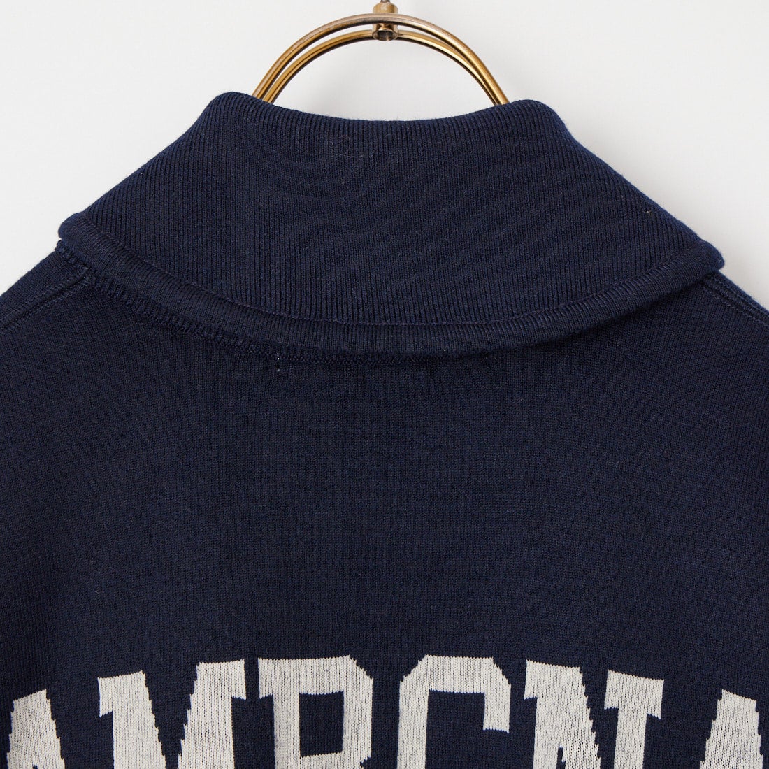 Americana × JEANS FACTORY [アメリカーナ × ジーンズファクトリー] 別注 AMRCNAロゴ ニットジップカーディガン [ASO-C-901-2-JF] ﾈｲﾋﾞｰ
