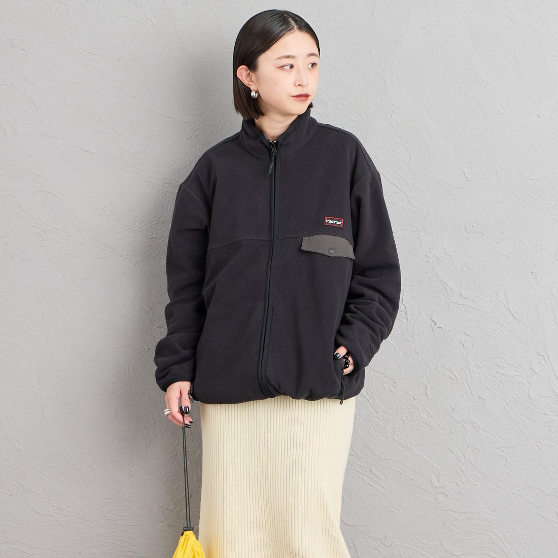 Marmot [マーモット] 別注 ポーラテック フリースジャケット [MTFW26UFL329IN-JF] BLACK &&モデル身長：150cm 着用サイズ：S&&