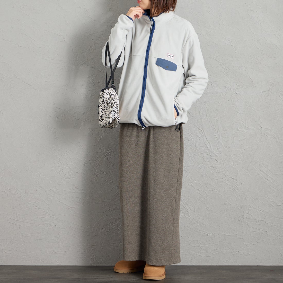 Marmot [マーモット] 別注 ポーラテック フリースジャケット [MTFW26UFL329IN-JF] SILVER &&モデル身長：159cm 着用サイズ：S&&