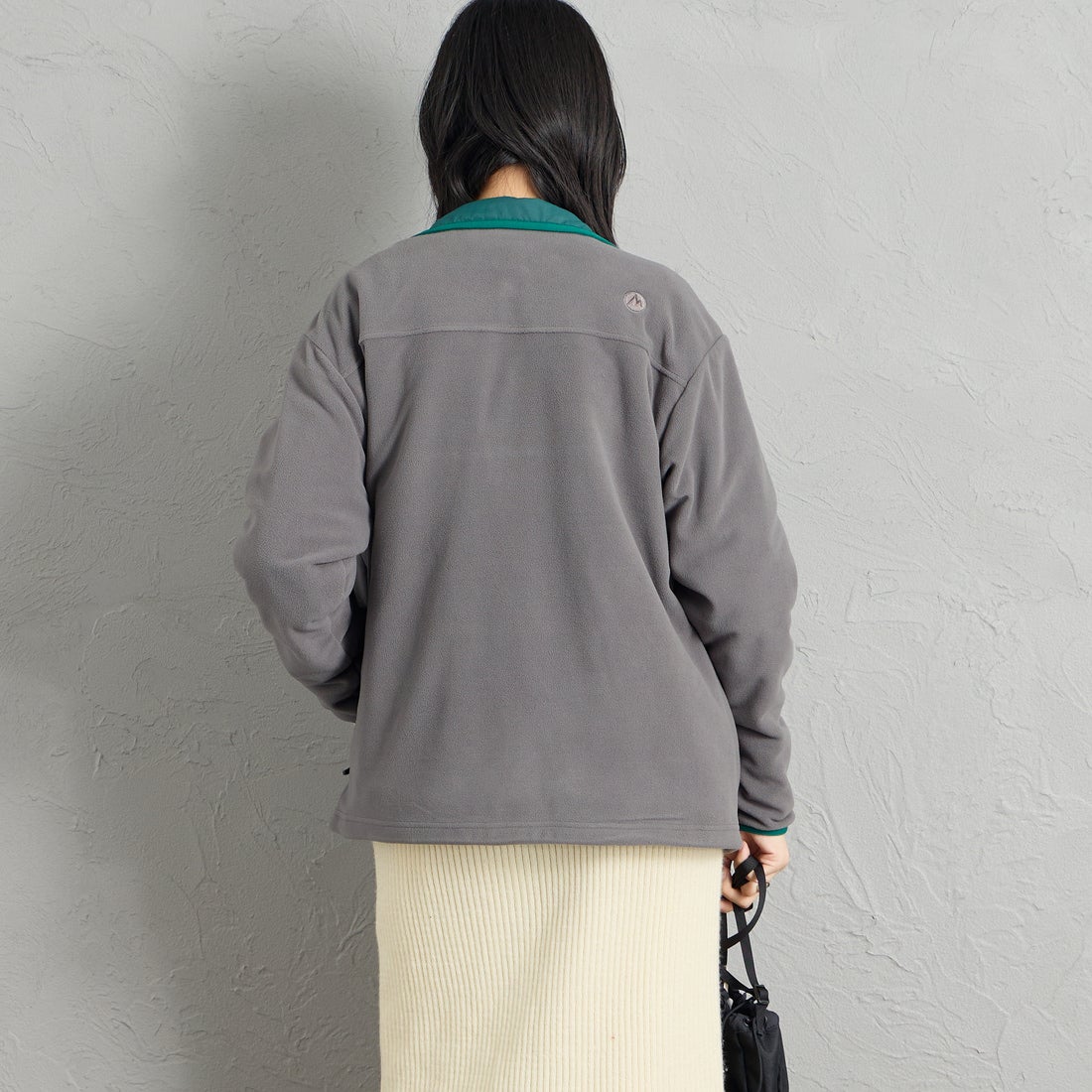 Marmot [マーモット] 別注 ポーラテック フリースジャケット [MTFW26UFL329IN-JF] CHARCOAL &&モデル身長：162cm 着用サイズ：S&&