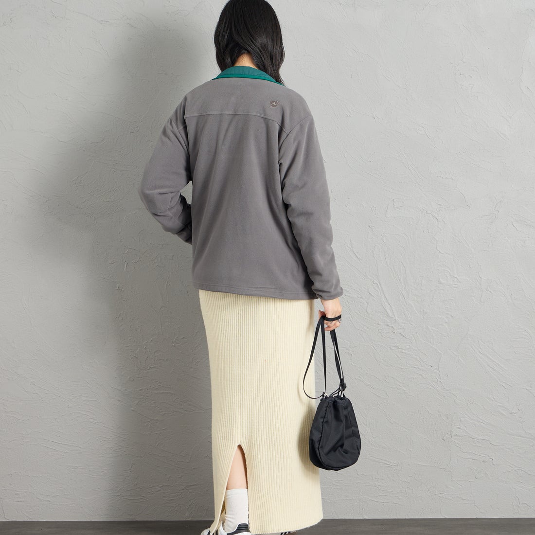 Marmot [マーモット] 別注 ポーラテック フリースジャケット [MTFW26UFL329IN-JF] CHARCOAL &&モデル身長：162cm 着用サイズ：S&&