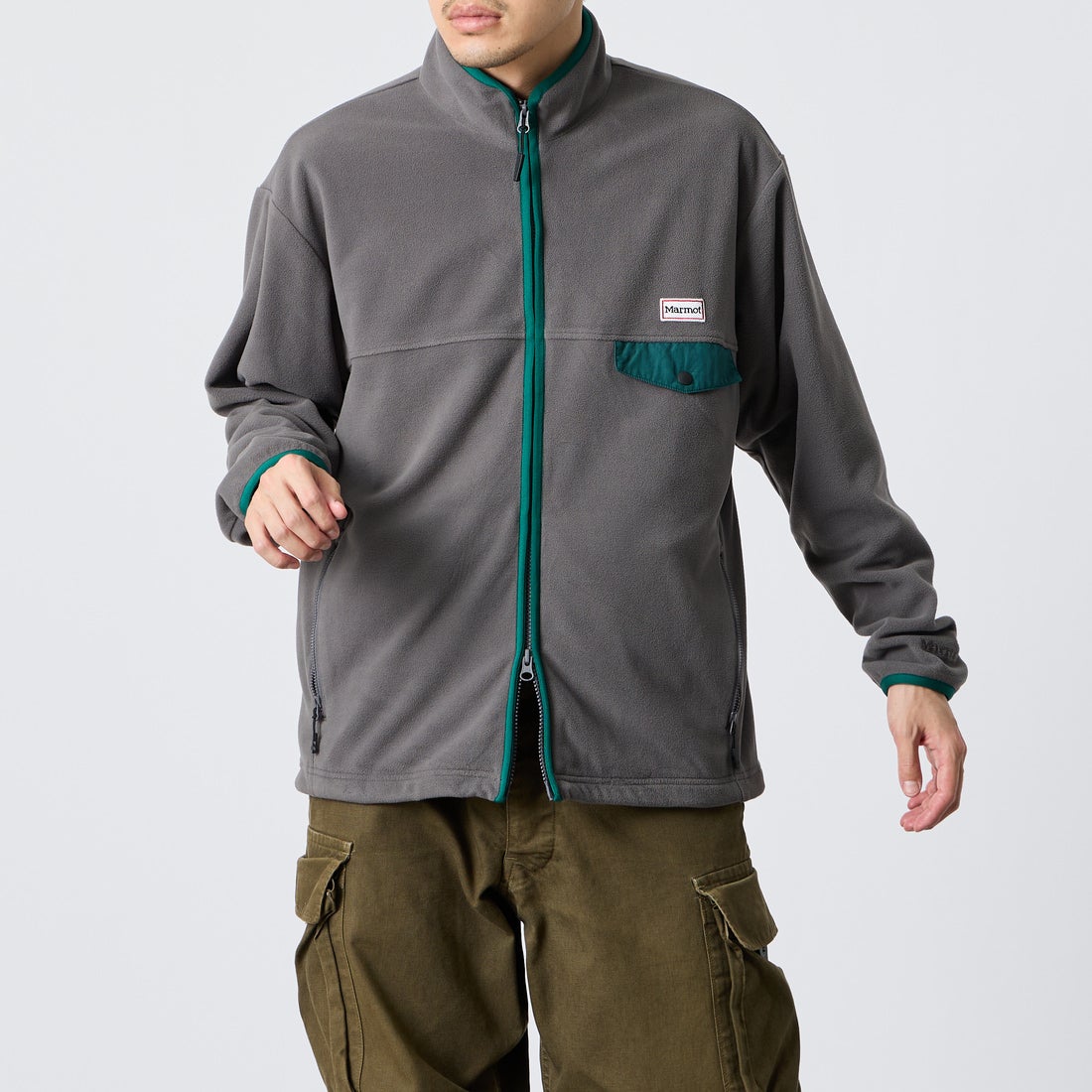 Marmot [マーモット] 別注 ポーラテック フリースジャケット [MTFW26UFL329IN-JF] CHARCOAL &&モデル身長：168cm 着用サイズ：M&&