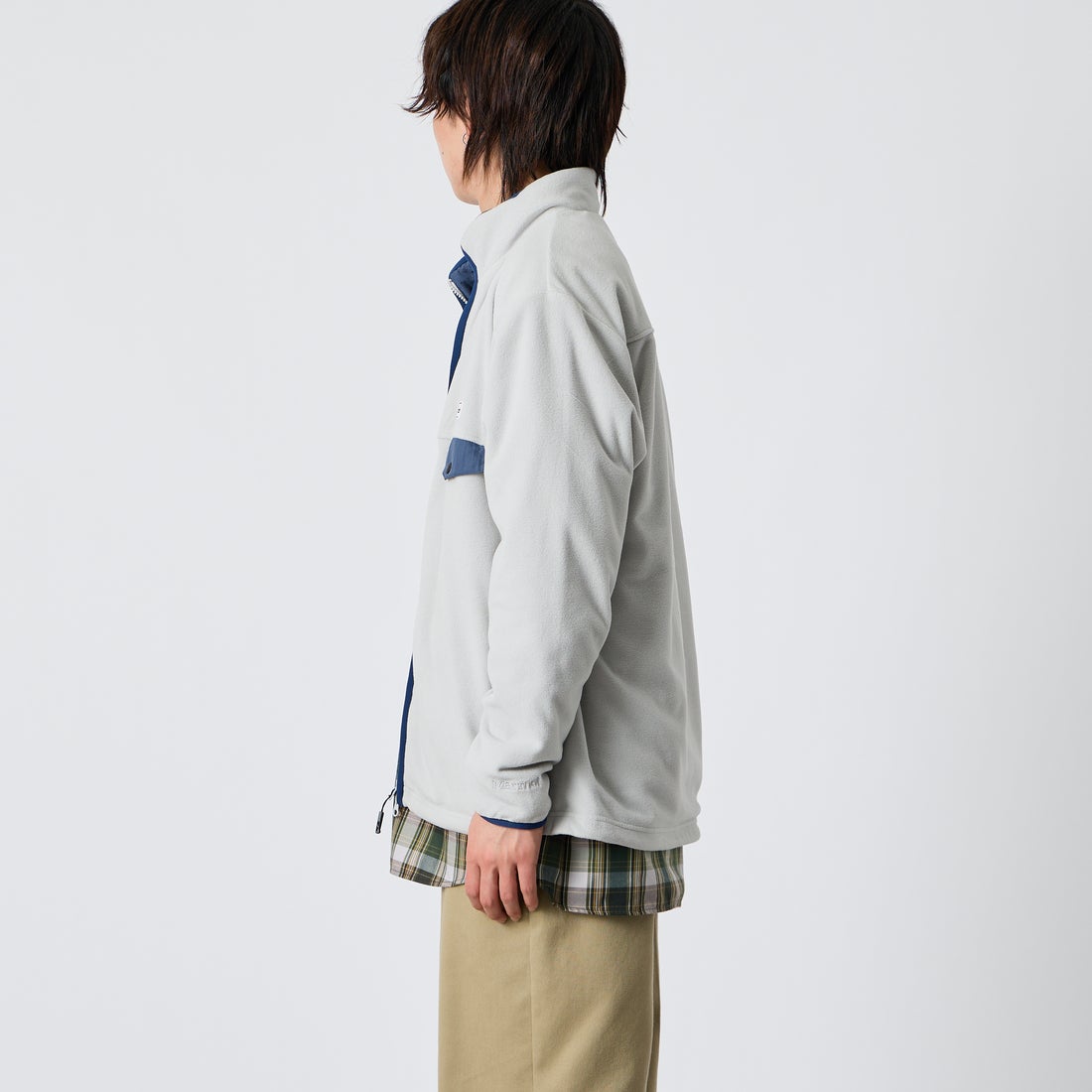 Marmot [マーモット] 別注 ポーラテック フリースジャケット [MTFW26UFL329IN-JF] SILVER &&モデル身長：177cm 着用サイズ：L&&