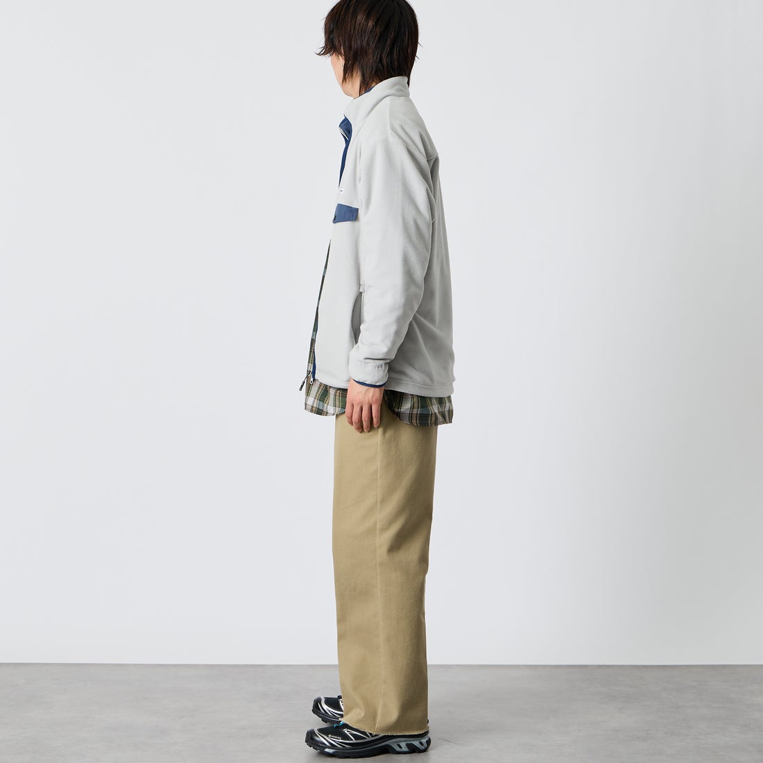 Marmot [マーモット] 別注 ポーラテック フリースジャケット [MTFW26UFL329IN-JF] SILVER &&モデル身長：177cm 着用サイズ：L&&