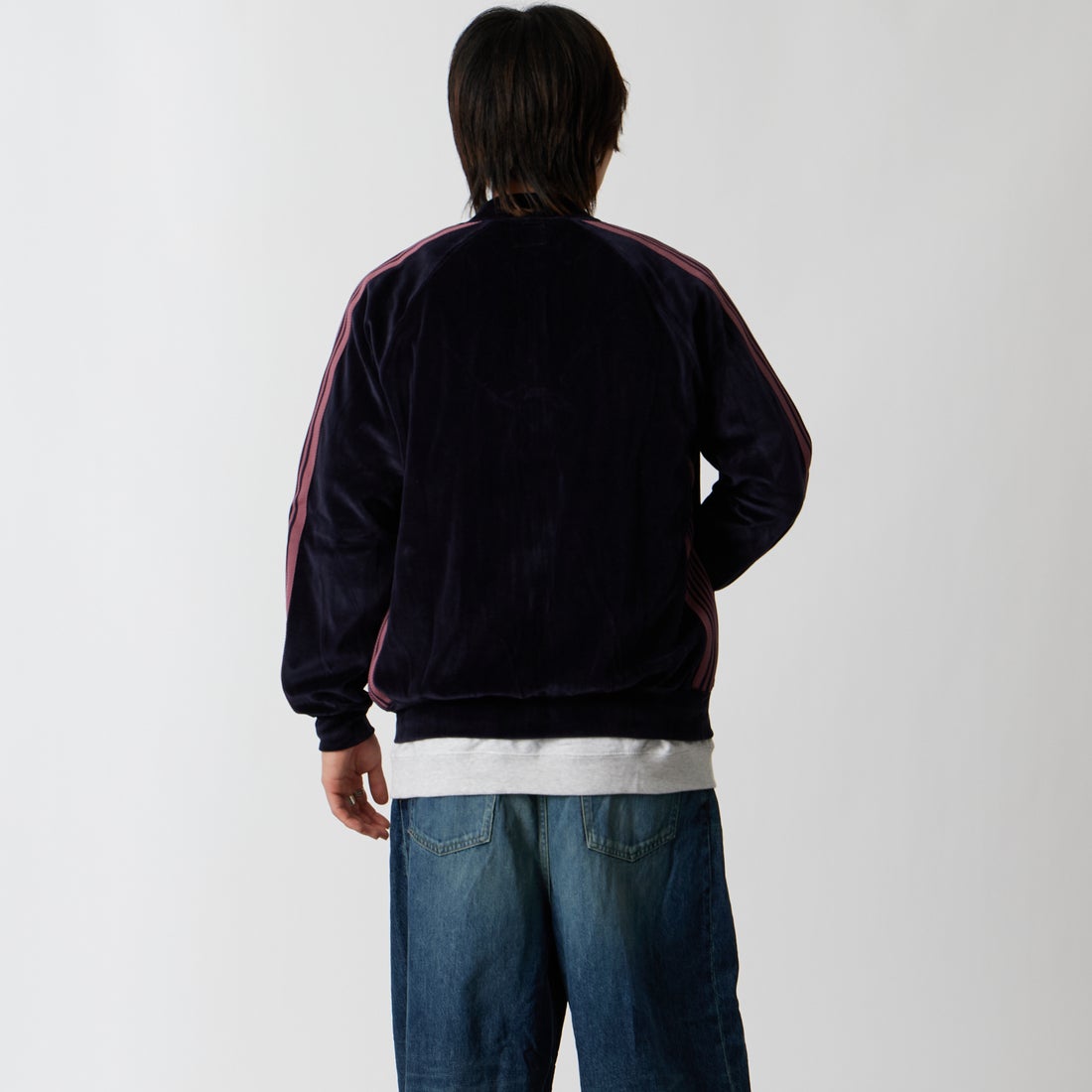 Needles [ニードルズ] リブカラートラックジャケット [TY358] B NAVY &&モデル身長：177cm 着用サイズ：M&&