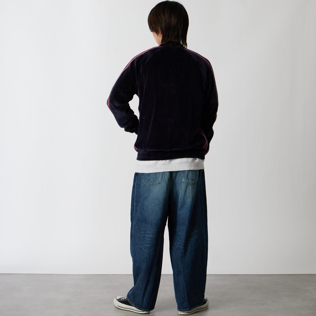 Needles [ニードルズ] リブカラートラックジャケット [TY358] B NAVY &&モデル身長：177cm 着用サイズ：M&&