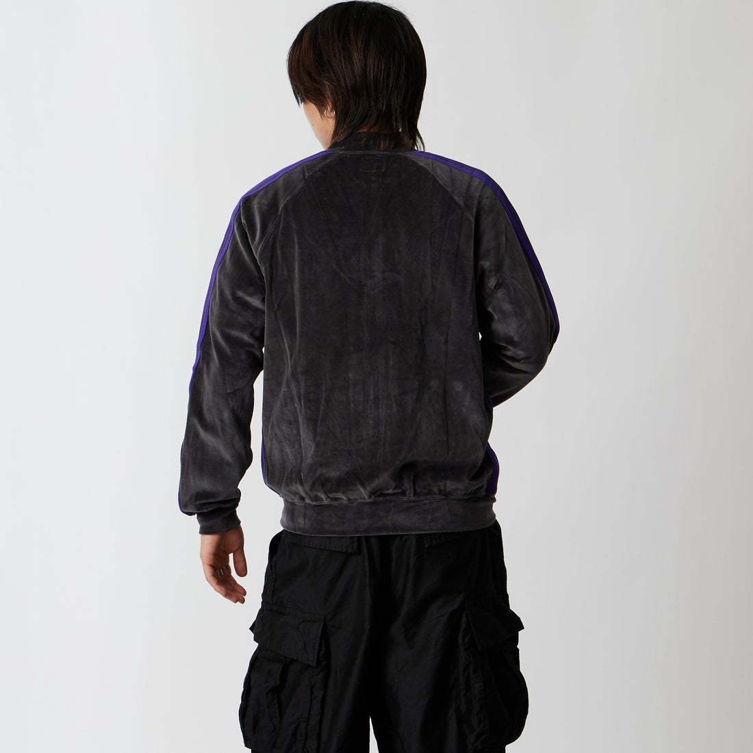 Needles [ニードルズ] リブカラートラックジャケット [TY358] C CHARCOAL &&モデル身長：177cm 着用サイズ：M&&