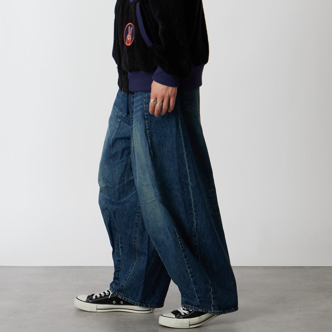 Needles [ニードルズ] ヒザデルジーンズ [TY233] A INDIGO &&モデル身長：177cm 着用サイズ：XS&&