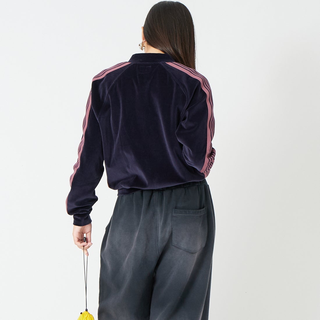 Needles [ニードルズ] リブカラートラックジャケット [TY358] B NAVY &&モデル身長：162cm 着用サイズ：2&&