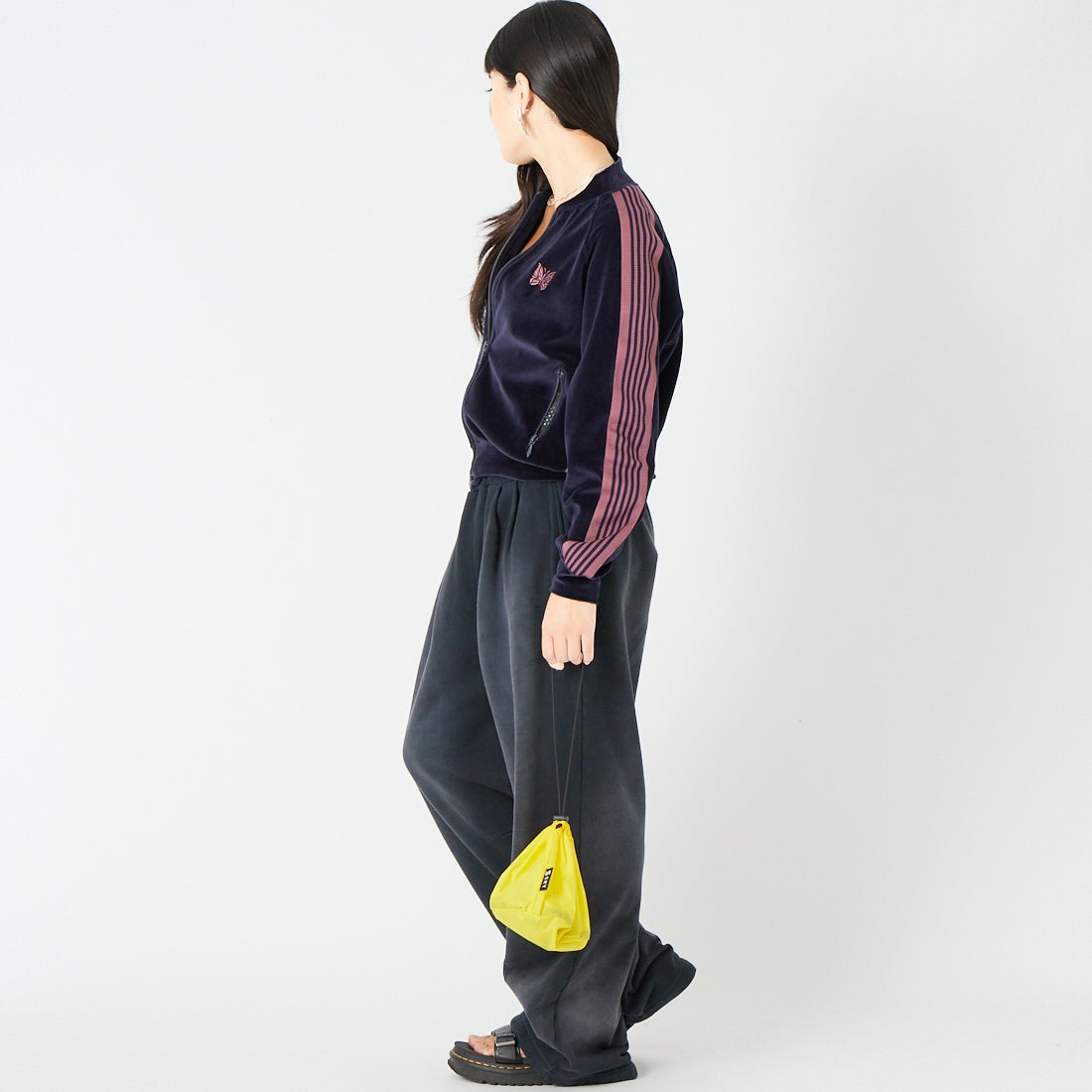 Needles [ニードルズ] リブカラートラックジャケット [TY358] B NAVY &&モデル身長：162cm 着用サイズ：2&&